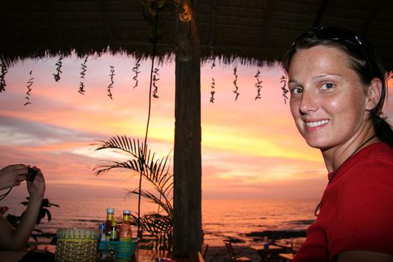 der Sonnenuntergang ist auch vom Restaurant aus schoen !!!