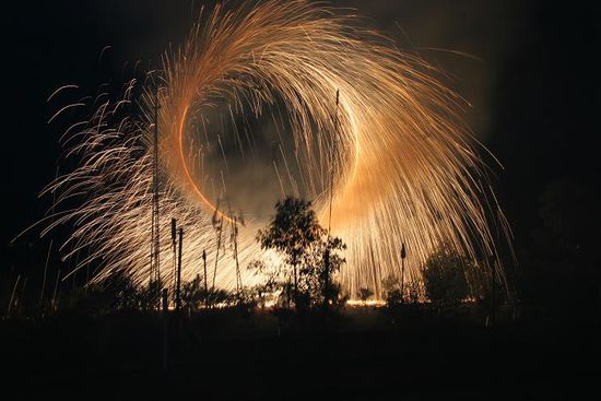 Crackers im Olympic Stadium (Sydney Festival im Januar)