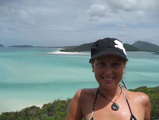 am Outlook Hill Inlet ueber Whiteheaven Beach