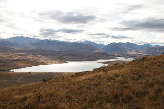 Ausblick von Mount John auf Lake Alexandria