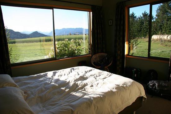 mein Schlafzimmer mit Ausblick auf die Berge Wanakas ... zum Niederknien