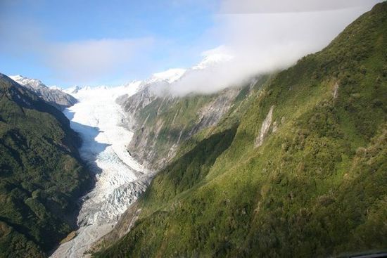 Franz Josef Glacier beim Helicopter Anflug