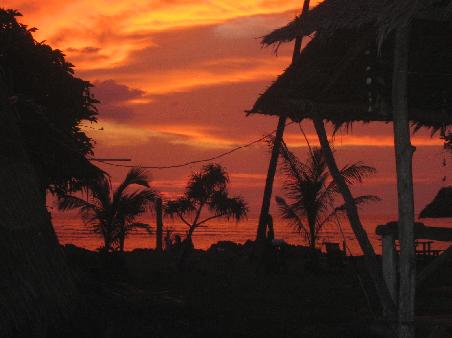 Sonnenuntergang von meinem Bungalow aus. Was will man mehr?!