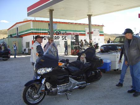 Fremde GoldWing mit fremdem Hund