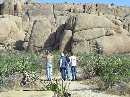 Wir bestaunen die rumliegenden Felsen