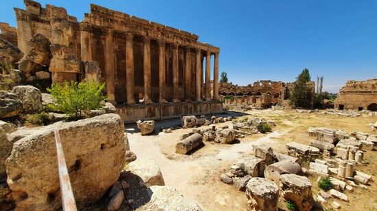 Die römischen Ruinen in Baalbek.