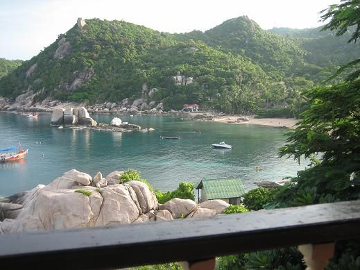 Blick vom Balkon in die Bucht
