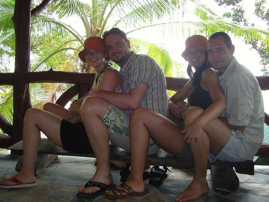 auf dem Balkon unseres Bungalow