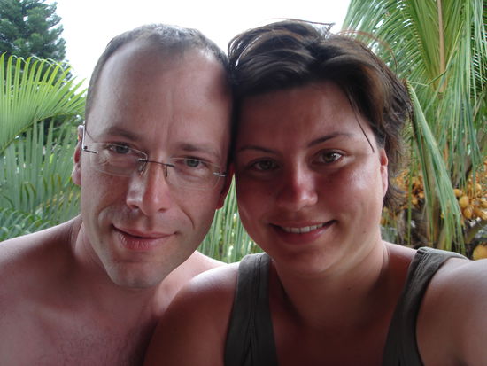 Hier sind WIR !! Auf unserem Balkon in Ubud 