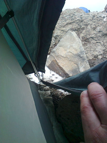 Outside Check....es hatte angefangen zu schneien