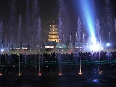 abendliches Wasserspiel in Xian