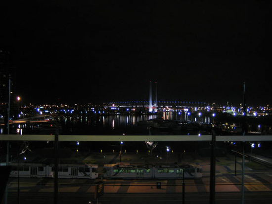 Ausblick auf die Docklands vom VIP Balkon...schön...
