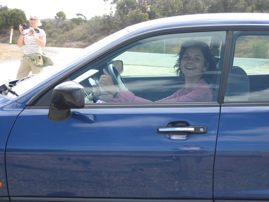 Steffi hat gut lachen - als Beifahrerin.