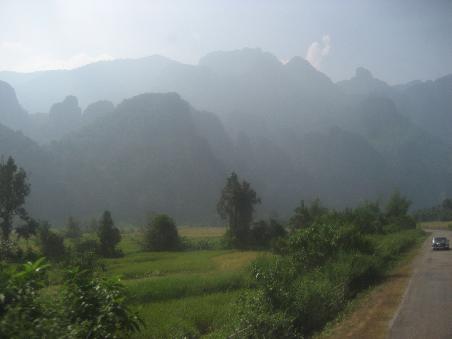 auf der Fahrt nach Vientiane