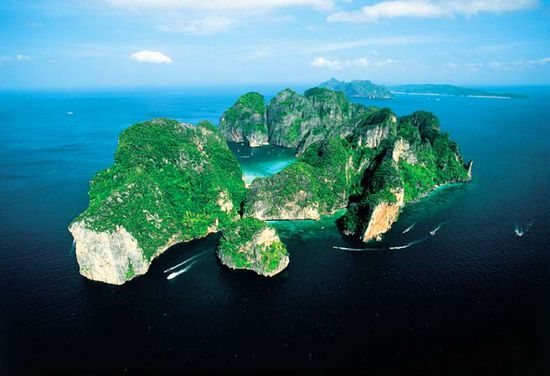 So sieht dieses wunderschoene Stueck Insel aus der Luft aus