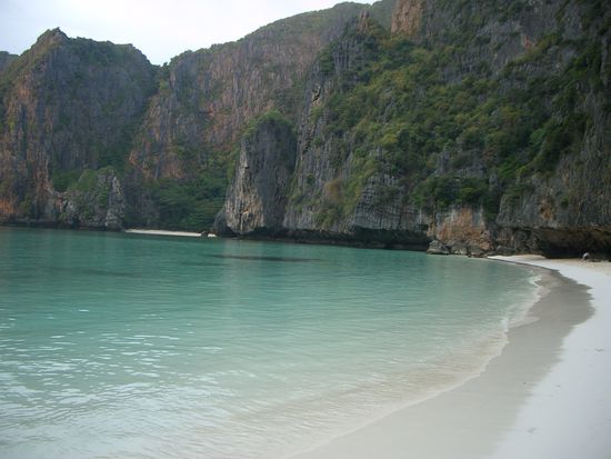Die schwarzen Flecke im Wasser sind Fischschwaerme!