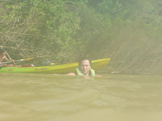 Schwimmen in der Stroemung gen Ende der Tour