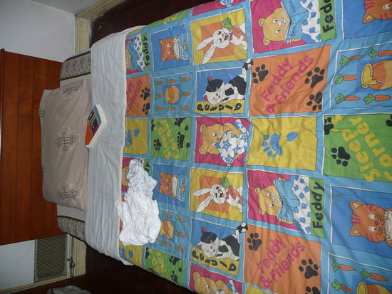 schicke Bettwaesche, in der sich die Floehe wohl ziemlich wohl fuehlten