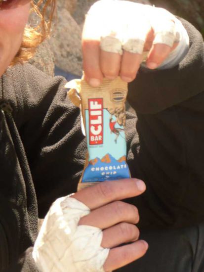 Manus erster Cliffbar, danach flog sie natürlich die Wände hoch 