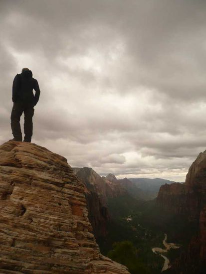 Auf dem Angels Landing, trotz Wetter hammer Aussicht