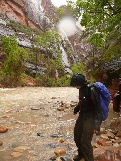 Unser Versuch die bekannten "Narrows" im Zion zu bewandern scheiterte an Wassermassen... die sollten uns noch weiter verfolgen... seit auf folgende Berichte gespannt