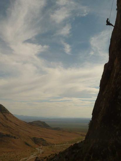 Abseiling mit Panorama am Solctice Crag