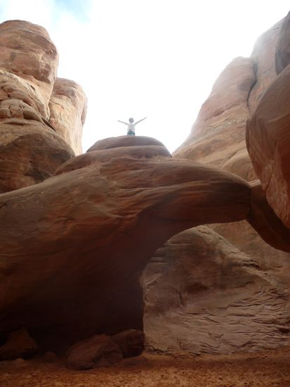 Wär doch gelacht, wenn man den "Sand Dune Arch" nicht hochkommt!