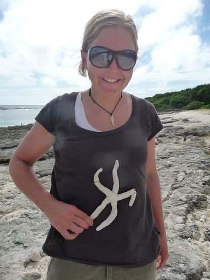 Ein getrockneter Seestern, musste leider da bleiben, schnief.