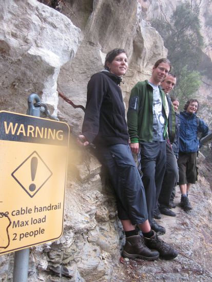 Klatschnass und trotzdem nur quatsch im Kopf: Manu, Adam, Sebastian, Babsi und Valentin