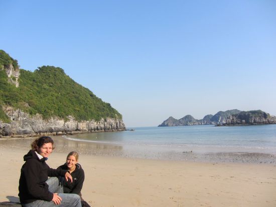 Zum Schluss noch ein Foto zum Neidischwerden: Dank des frischen Windes hatten wir den GANZEN STRAND FUER UNS!