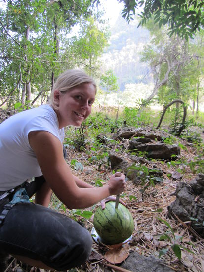 Zum Mittag haben wir oft Melone geschlachtet...