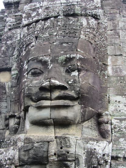 Bayon, das jüngste Bauwerk. Hunderte überdimensionale Steingesichter machen diesen Tempel unverwechselbar.