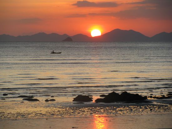 Sonnenuntergang am Rayley Beach