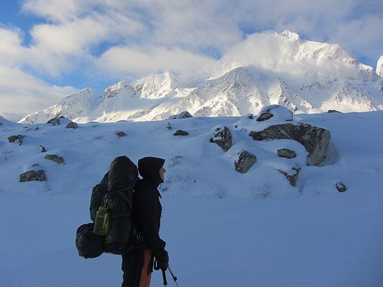 traumhafte Kulissen Richtung Larkya Pass