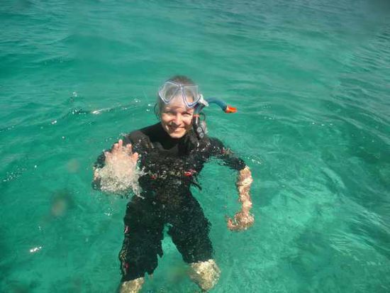 da war die Manu schon ins Wasser gehopst