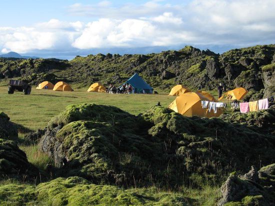 Unser Zeltplatz in der Nähe der Blágil Farm