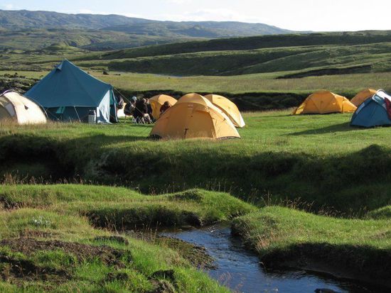 Unser Zeltplatz neben der Miklafell Hütte