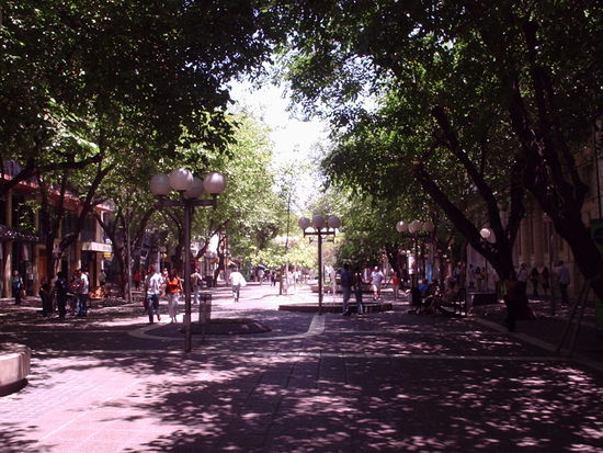 Baumbestandene Fussgaengerzone in Mendoza