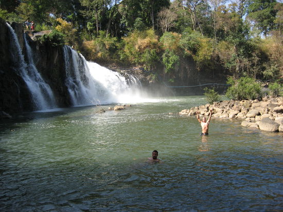 ein erfrischendes Bad nach dem Fruehstueck