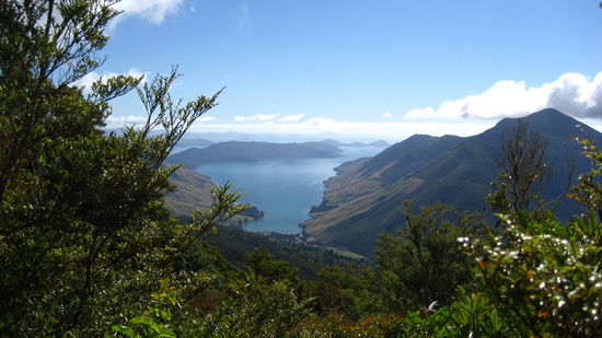 beim Aufstieg (die meiste Zeit geht man im Wald und sieht garnichts, aber wenn dann mal eine Luecke ist... )