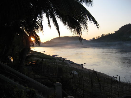 Sonnenuntergang am Mekong