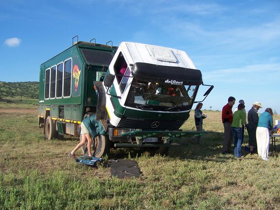 Frühstückspause mit Reparaturversuch
