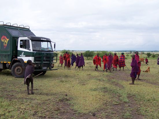 Begrüßung bei den Massai