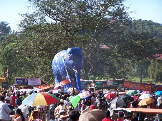 Auch ein Elefant geht in die Luft...