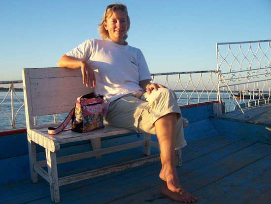 Das war schön ! Bootsfahrt auf dem Irawaddy am späten Nachmittag.