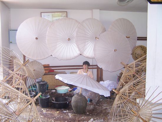 Die berühmten Schirme in der Rohfassung