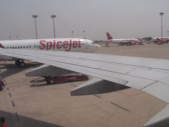 Der indische Billig-Flieger SpiceJet fliegt mich heute nach Varanasi