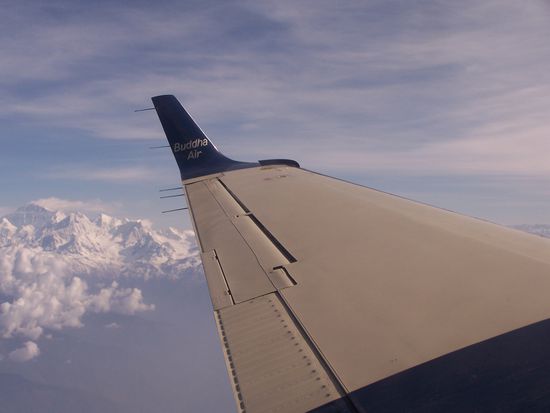 Der Flügel ist natürlich immer im Weg...