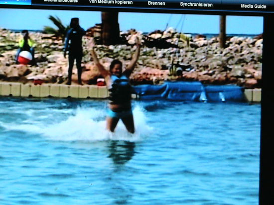 Und das schafft jeder, die Delphine machen alles, man muss nur die Beine steif halten und die Arme hochreissen !