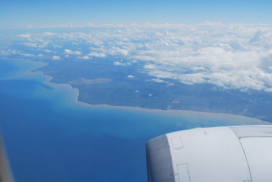 Noch aus dem Flieger, die Küste Venezuelas